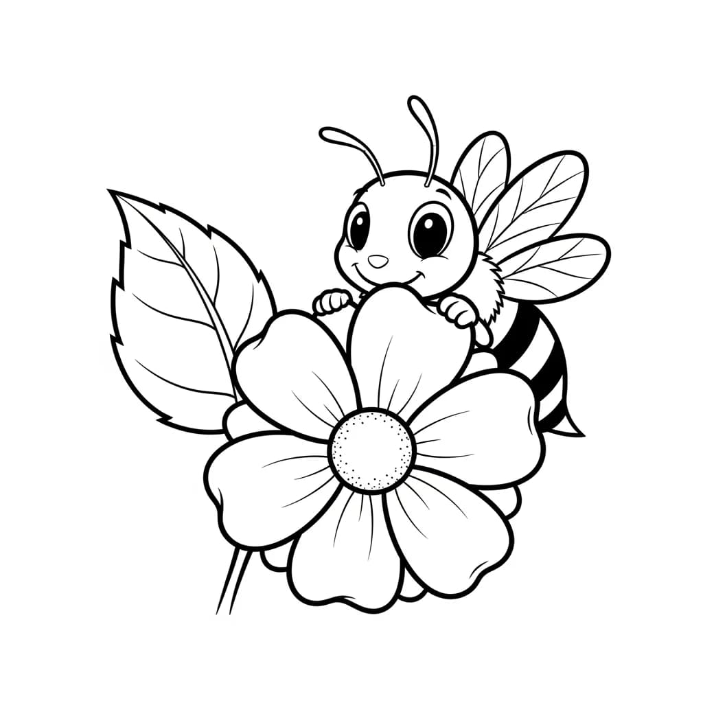 desenho fofo de abelha para colorir