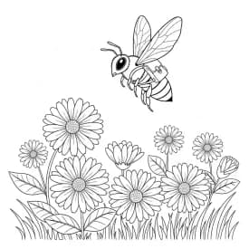 desenho fofo de abelha para colorir