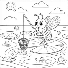 desenho fofo de abelha para colorir