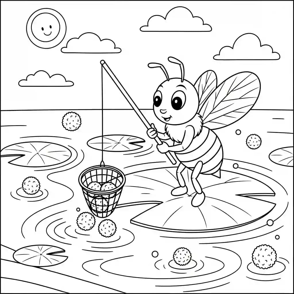 desenho fofo de abelha para colorir