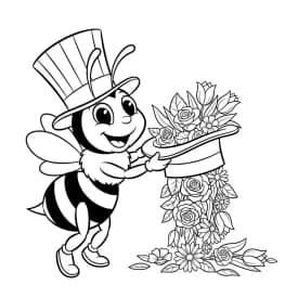 desenho fofo de abelha para colorir