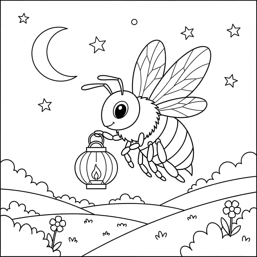 desenho fofo de abelha para colorir