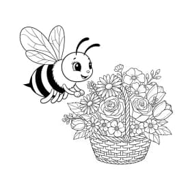 desenho fofo de abelha para colorir