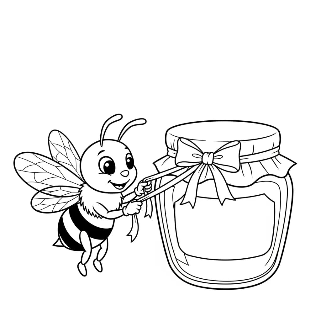 desenho fofo de abelha para colorir