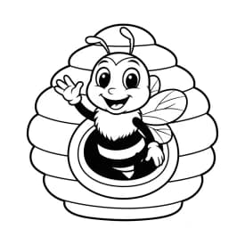 desenho fofo de abelha para colorir