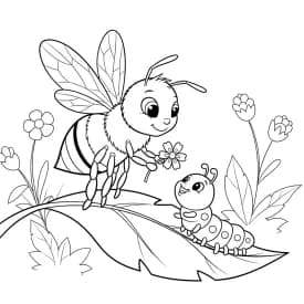 desenho fofo de abelha para colorir