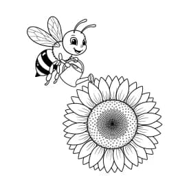 desenho fofo de abelha para colorir