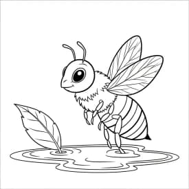 desenho fofo de abelha para colorir