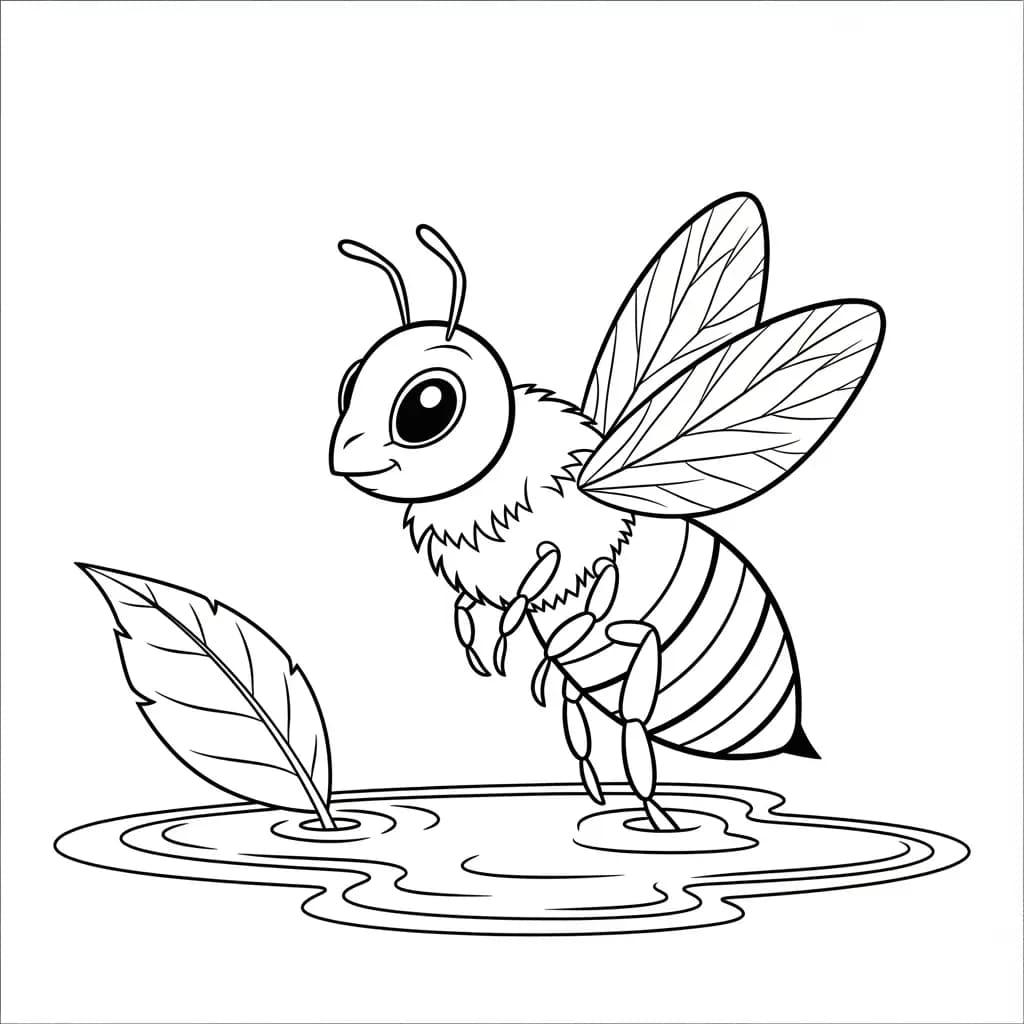 desenho fofo de abelha para colorir