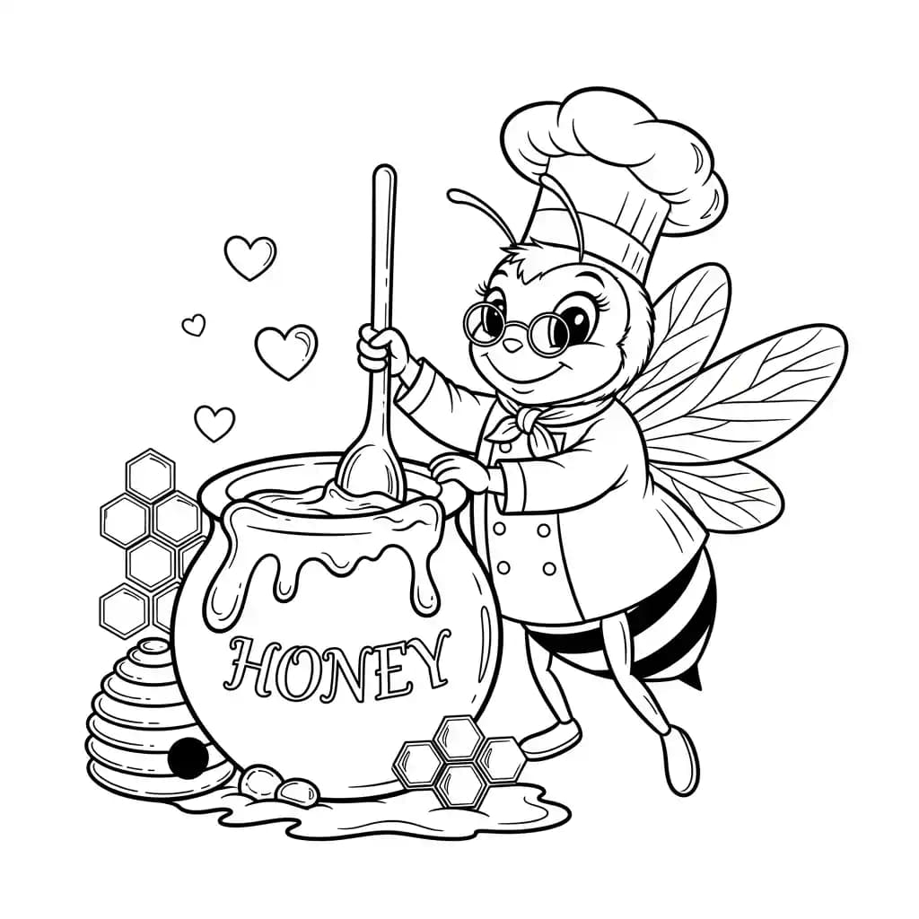 desenho fofo de abelha para colorir