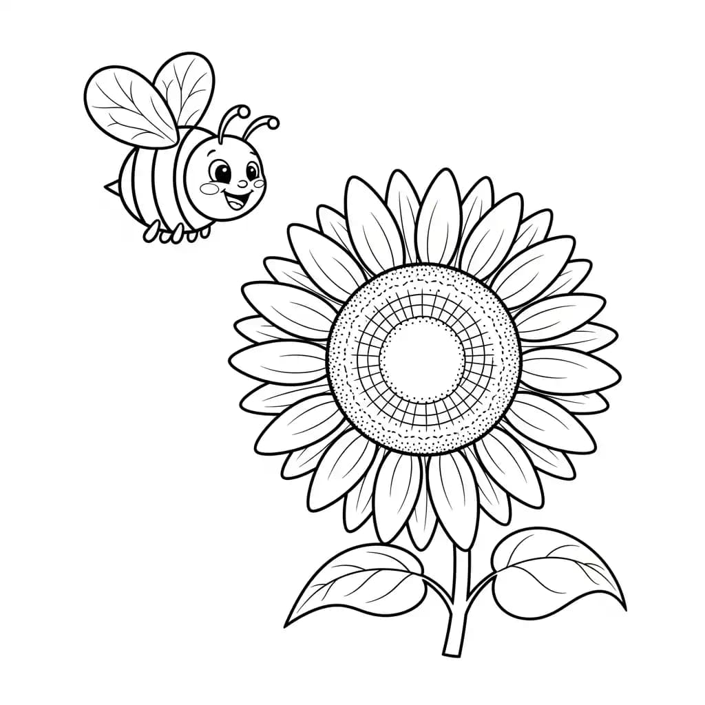 desenho fofo de abelha para colorir