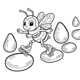 desenho fofo de abelha para colorir