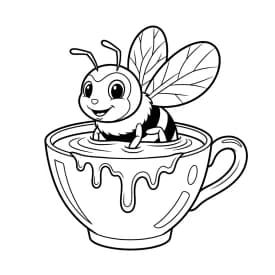 desenho fofo de abelha para colorir