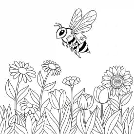 desenho fofo de abelha para colorir