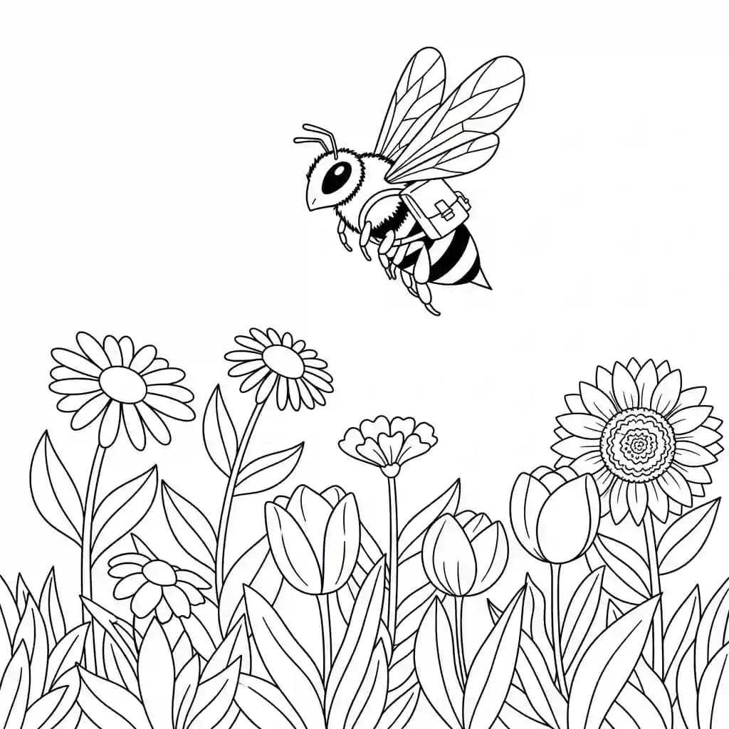 desenho fofo de abelha para colorir