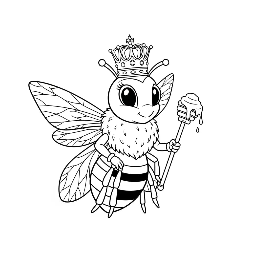 desenho fofo de abelha para colorir