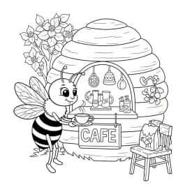 desenho fofo de abelha para colorir