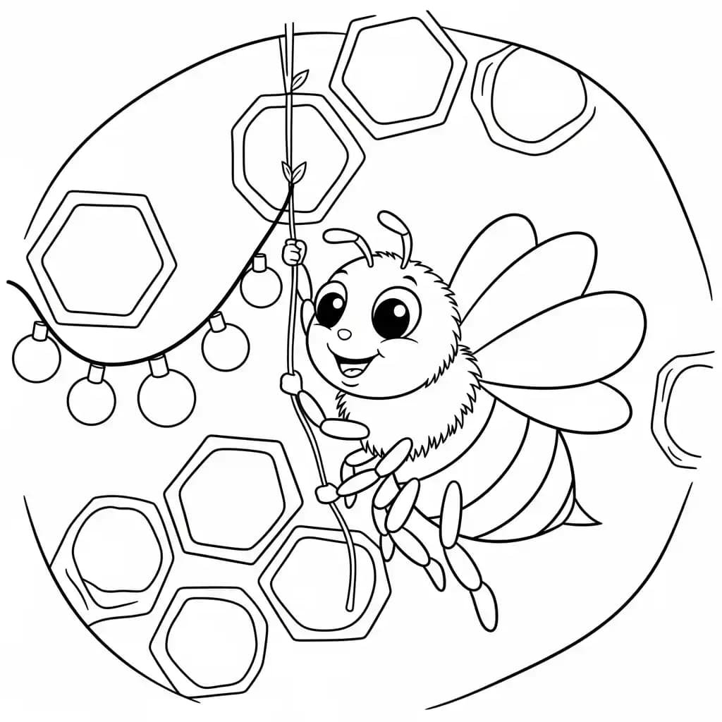 desenho fofo de abelha para colorir