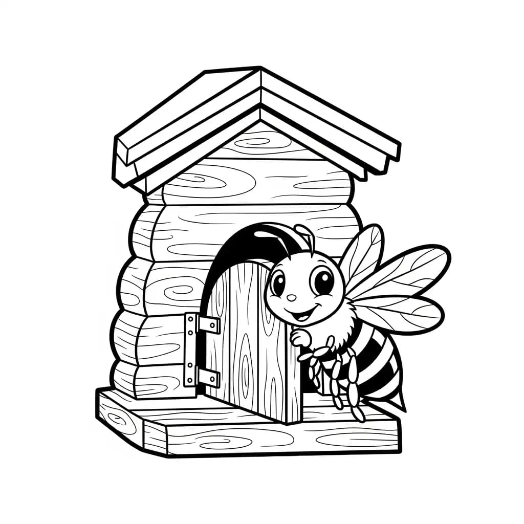 desenho fofo de abelha para colorir