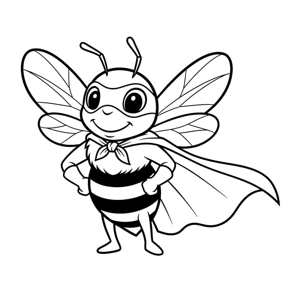 desenho fofo de abelha para colorir