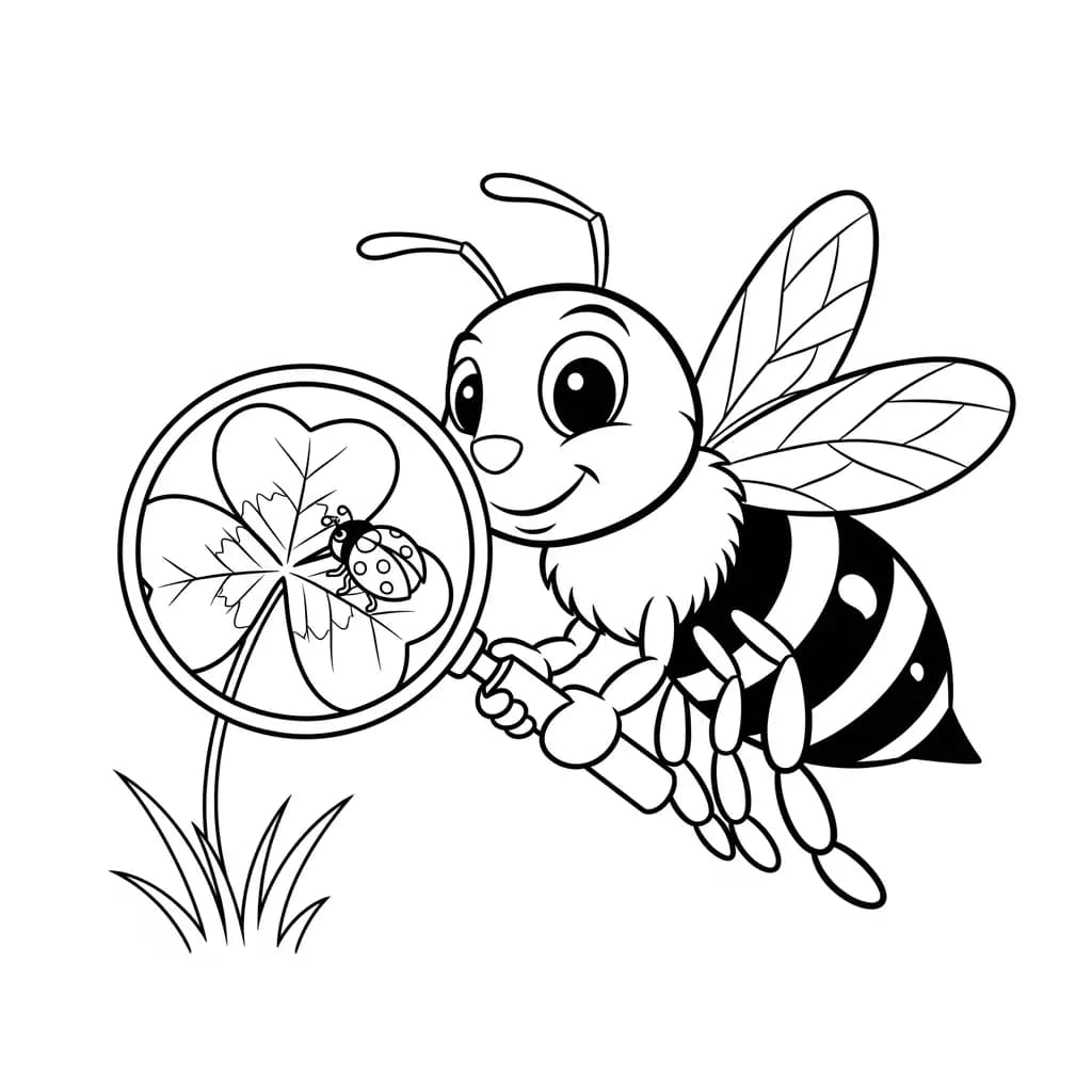 desenho fofo de abelha para colorir