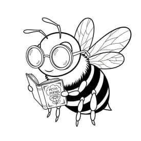 desenho fofo de abelha para colorir