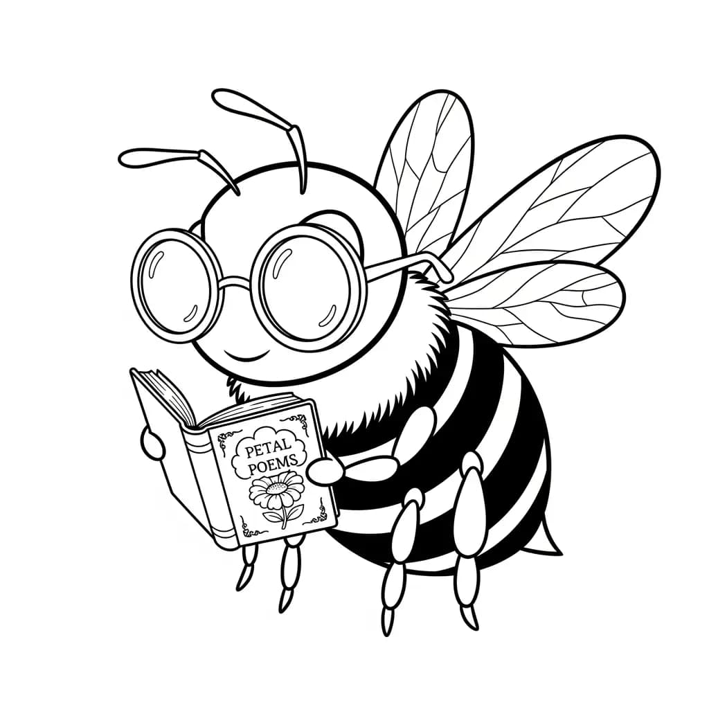 desenho fofo de abelha para colorir