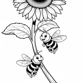 desenho fofo de abelha para colorir