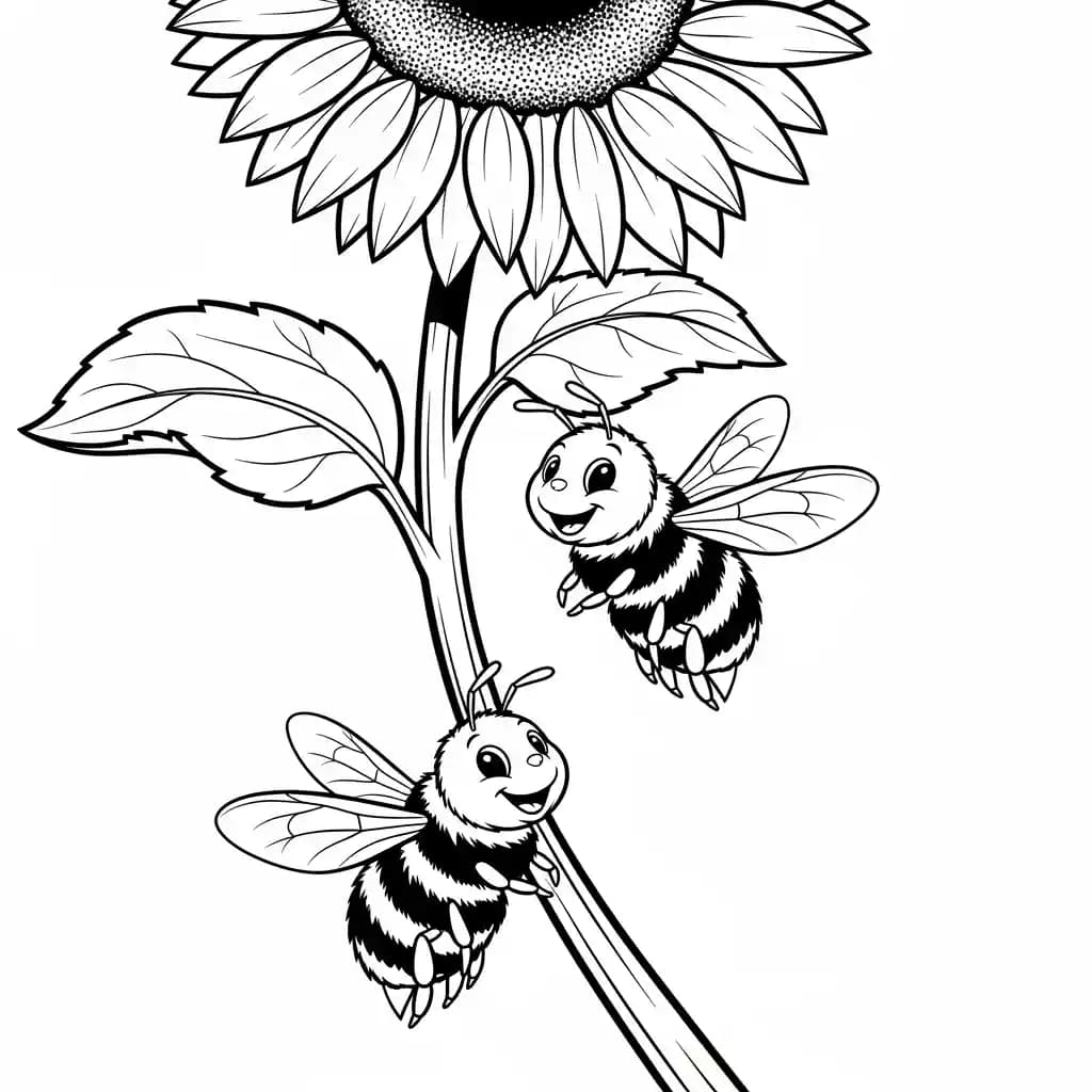 desenho fofo de abelha para colorir