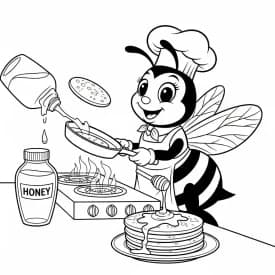 desenho fofo de abelha para colorir