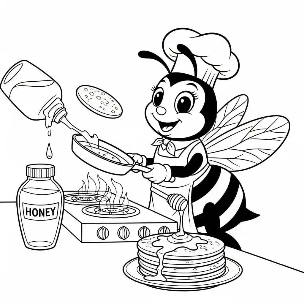 desenho fofo de abelha para colorir