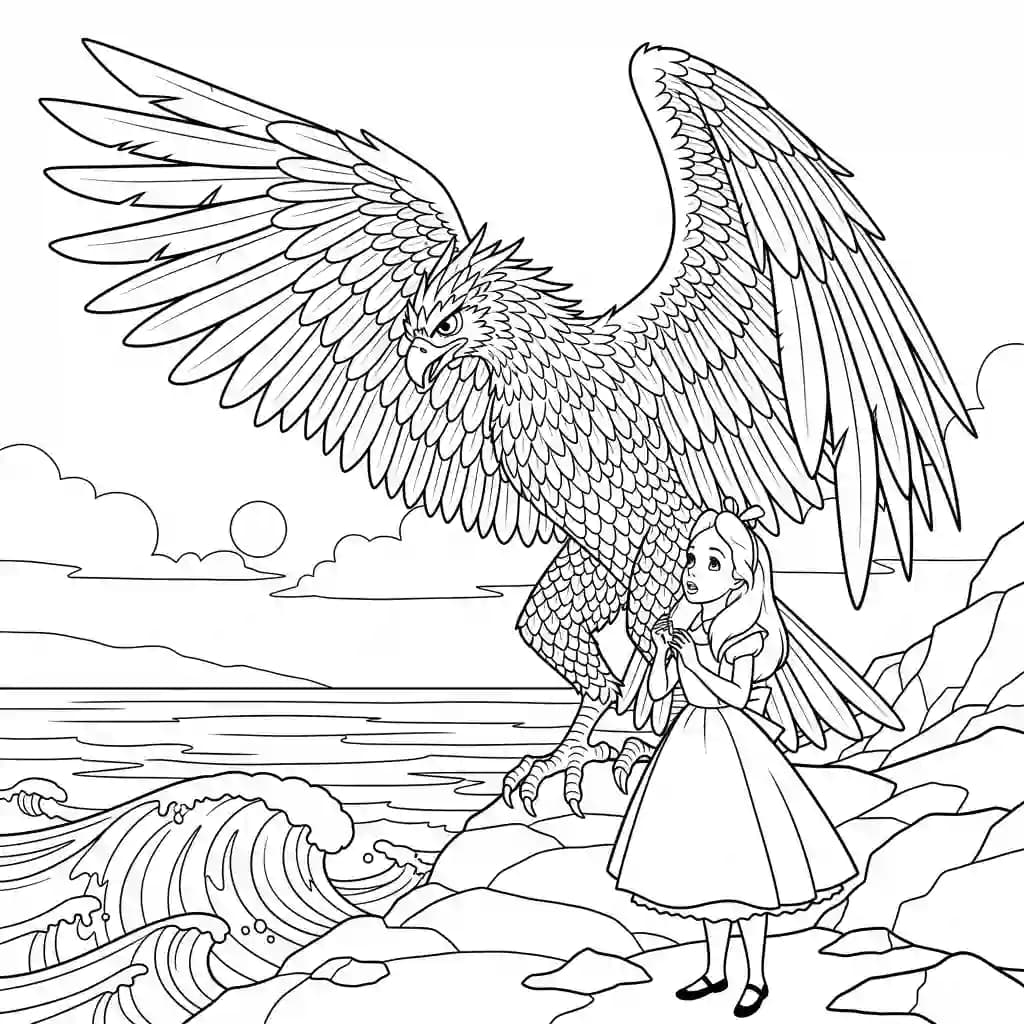 alice tomando chá com o chapeleiro maluco – desenho para colorir