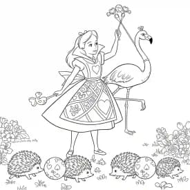 alice tomando chá com o chapeleiro maluco – desenho para colorir