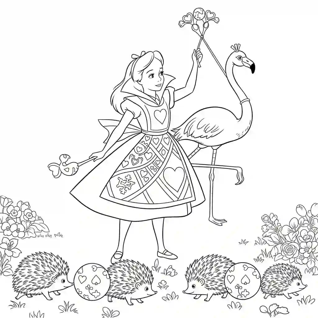 alice tomando chá com o chapeleiro maluco – desenho para colorir