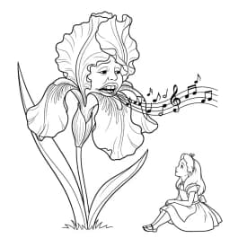 alice tomando chá com o chapeleiro maluco – desenho para colorir