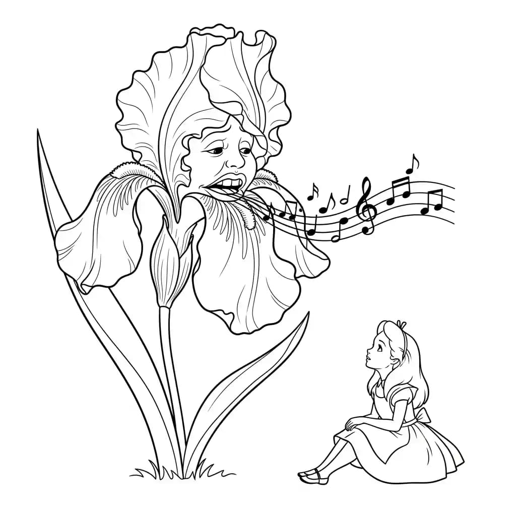 alice tomando chá com o chapeleiro maluco – desenho para colorir