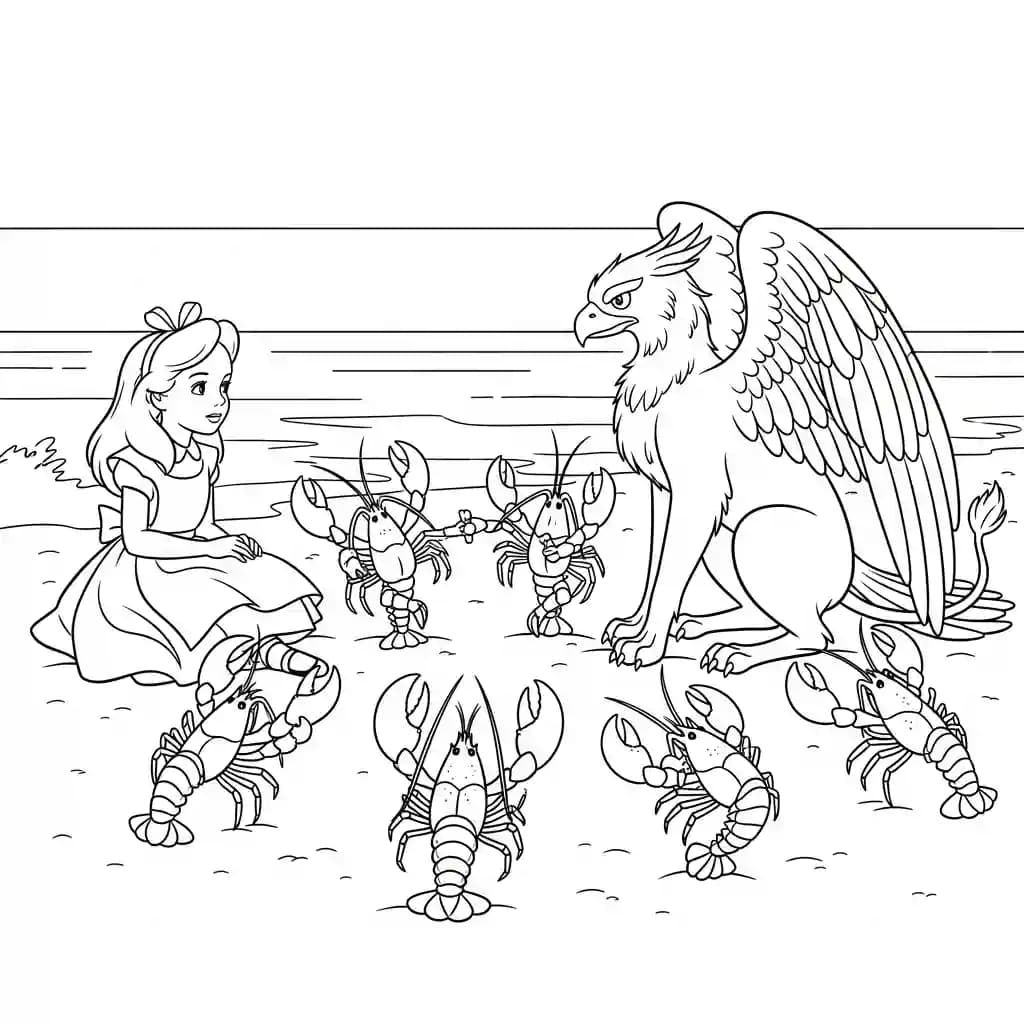 alice tomando chá com o chapeleiro maluco – desenho para colorir