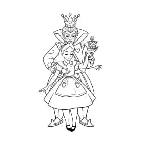 alice tomando chá com o chapeleiro maluco – desenho para colorir