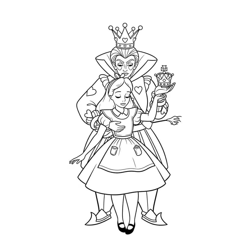 alice tomando chá com o chapeleiro maluco – desenho para colorir