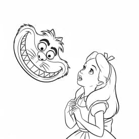 alice tomando chá com o chapeleiro maluco – desenho para colorir