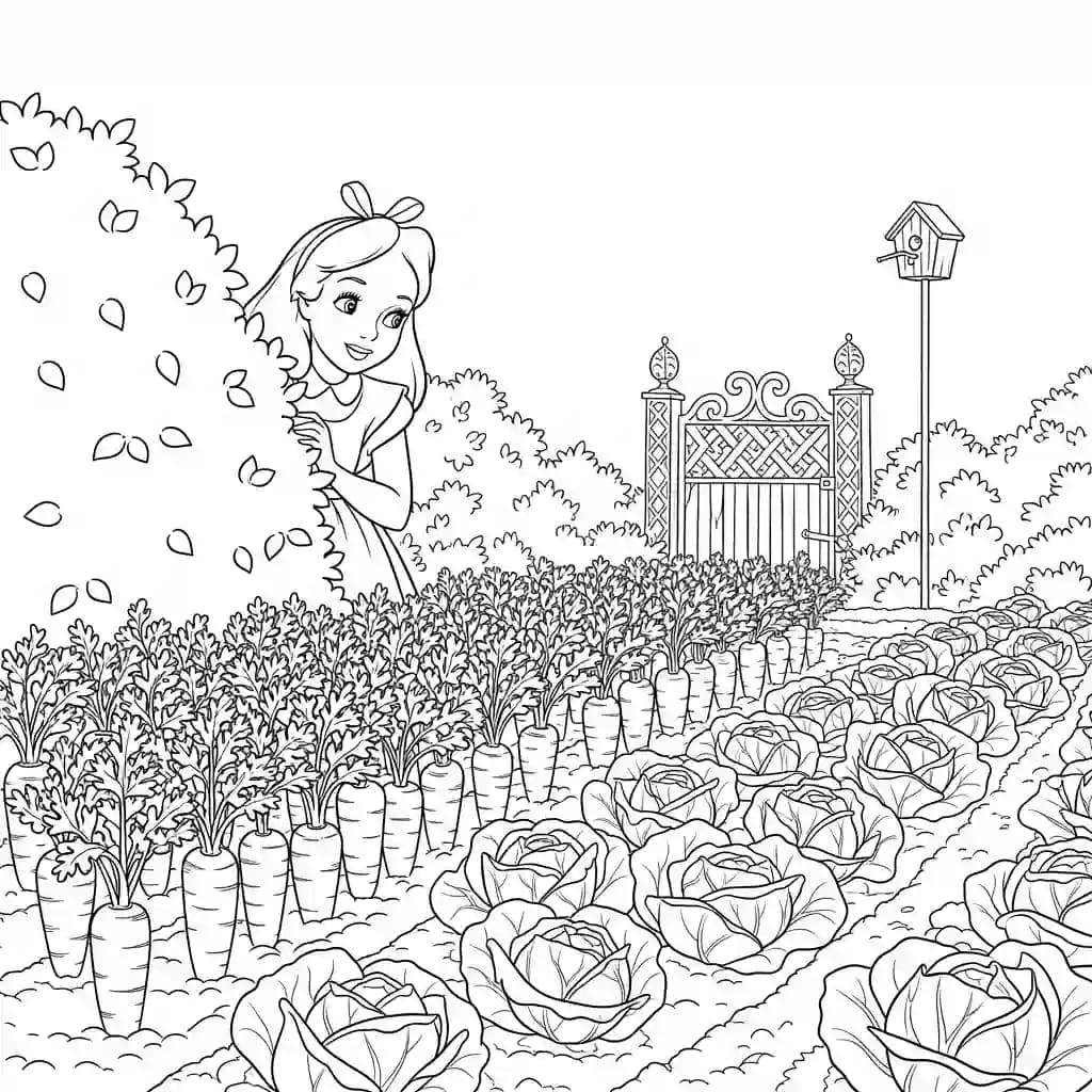 alice tomando chá com o chapeleiro maluco – desenho para colorir