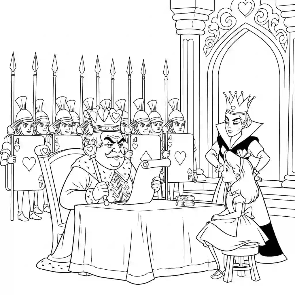 alice tomando chá com o chapeleiro maluco – desenho para colorir