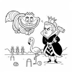 alice tomando chá com o chapeleiro maluco – desenho para colorir