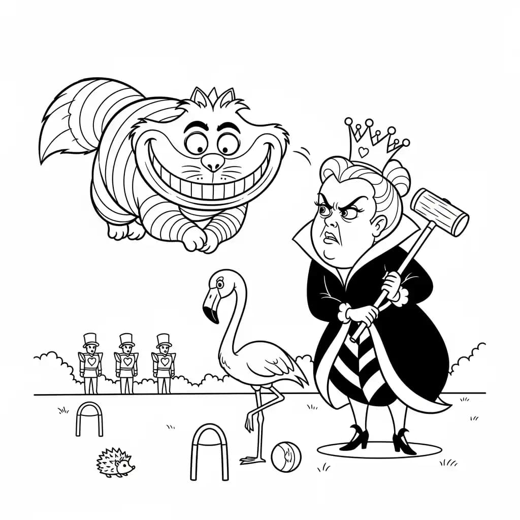 alice tomando chá com o chapeleiro maluco – desenho para colorir