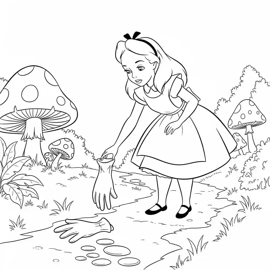 alice tomando chá com o chapeleiro maluco – desenho para colorir