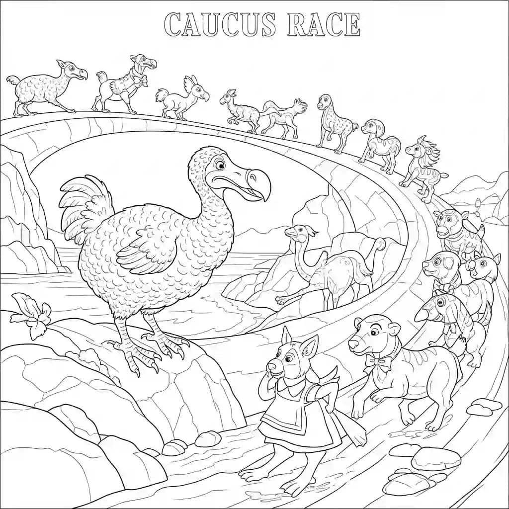 alice tomando chá com o chapeleiro maluco – desenho para colorir