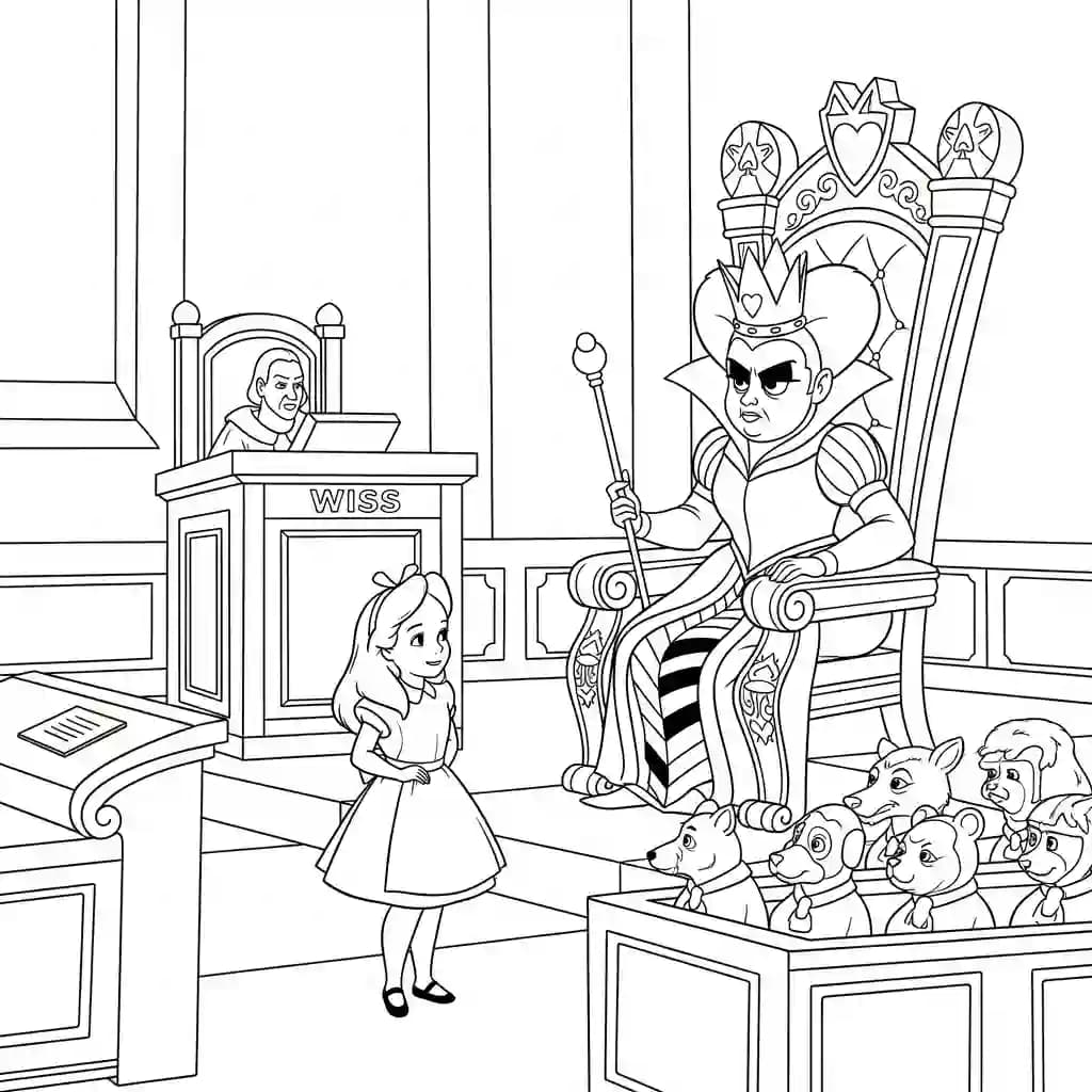 alice tomando chá com o chapeleiro maluco – desenho para colorir