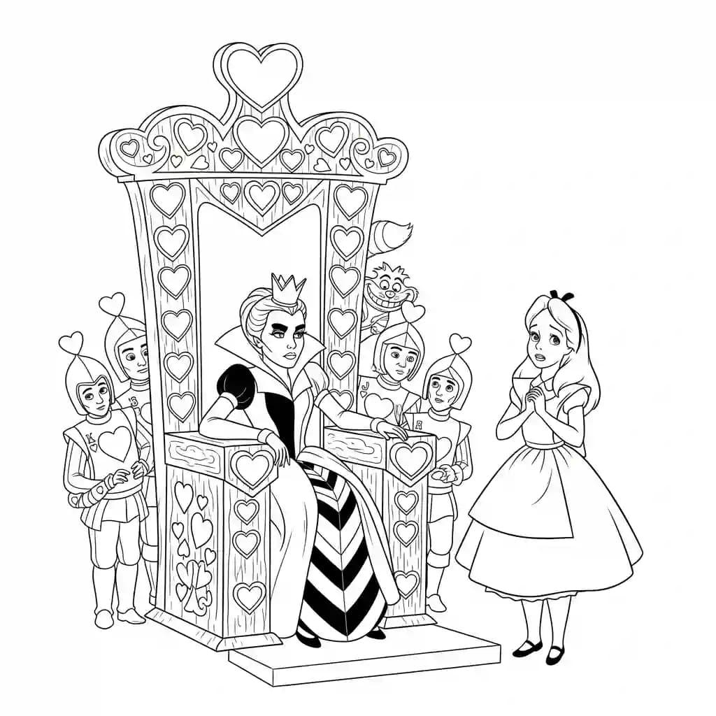 alice tomando chá com o chapeleiro maluco – desenho para colorir