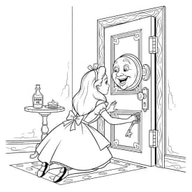 alice tomando chá com o chapeleiro maluco – desenho para colorir