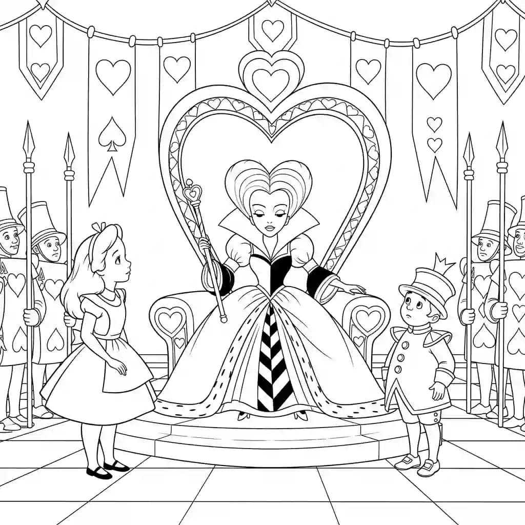 alice tomando chá com o chapeleiro maluco – desenho para colorir